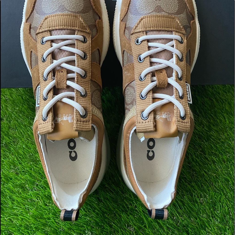 Coach Citysole Runner Sneakers, Sizes 8, 9, and 10. Color-Khaki Light Saddle - Picture 8 of 14